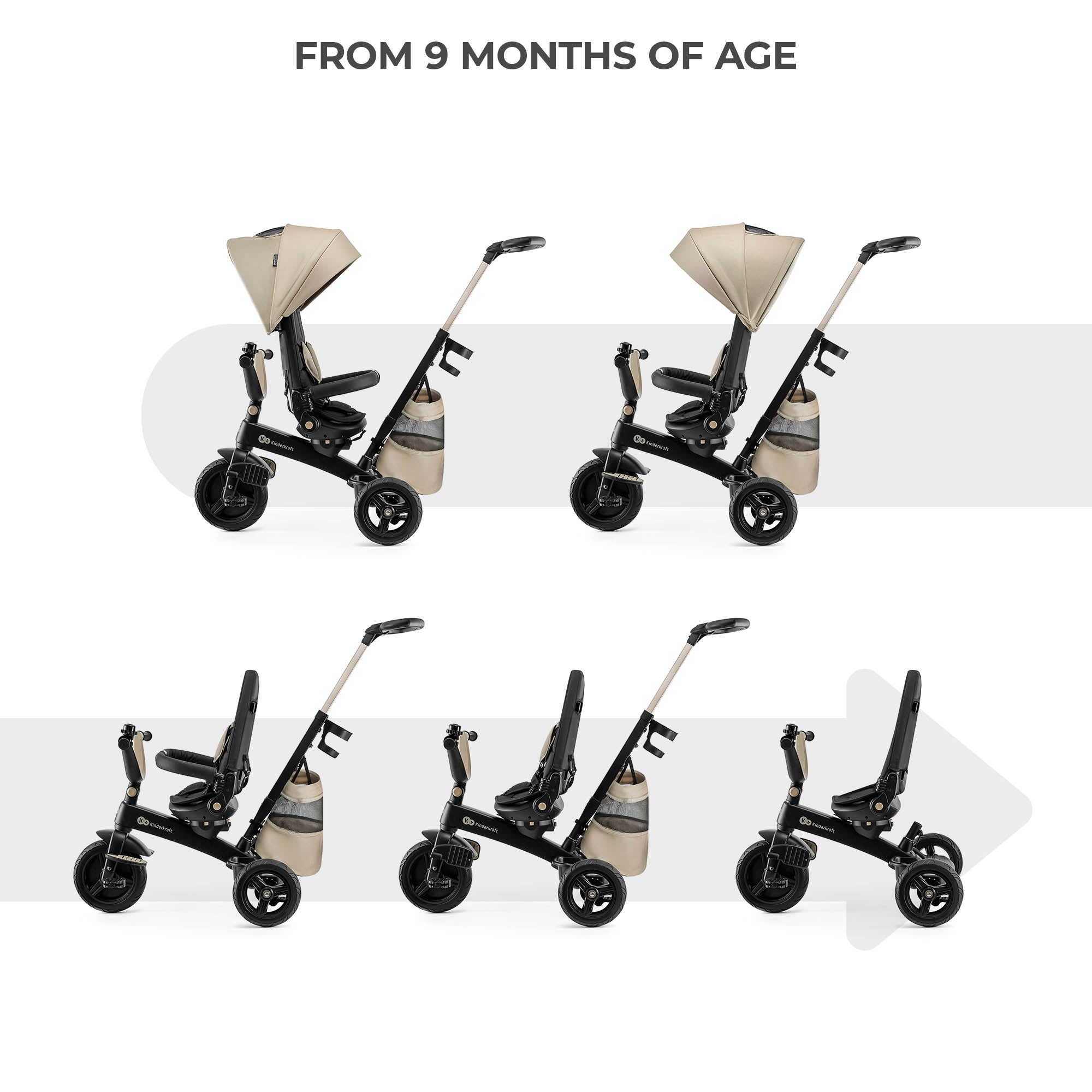 KinderKraft EASYTWIST бежова триколка KREASY00BEG0000 - снимка 4