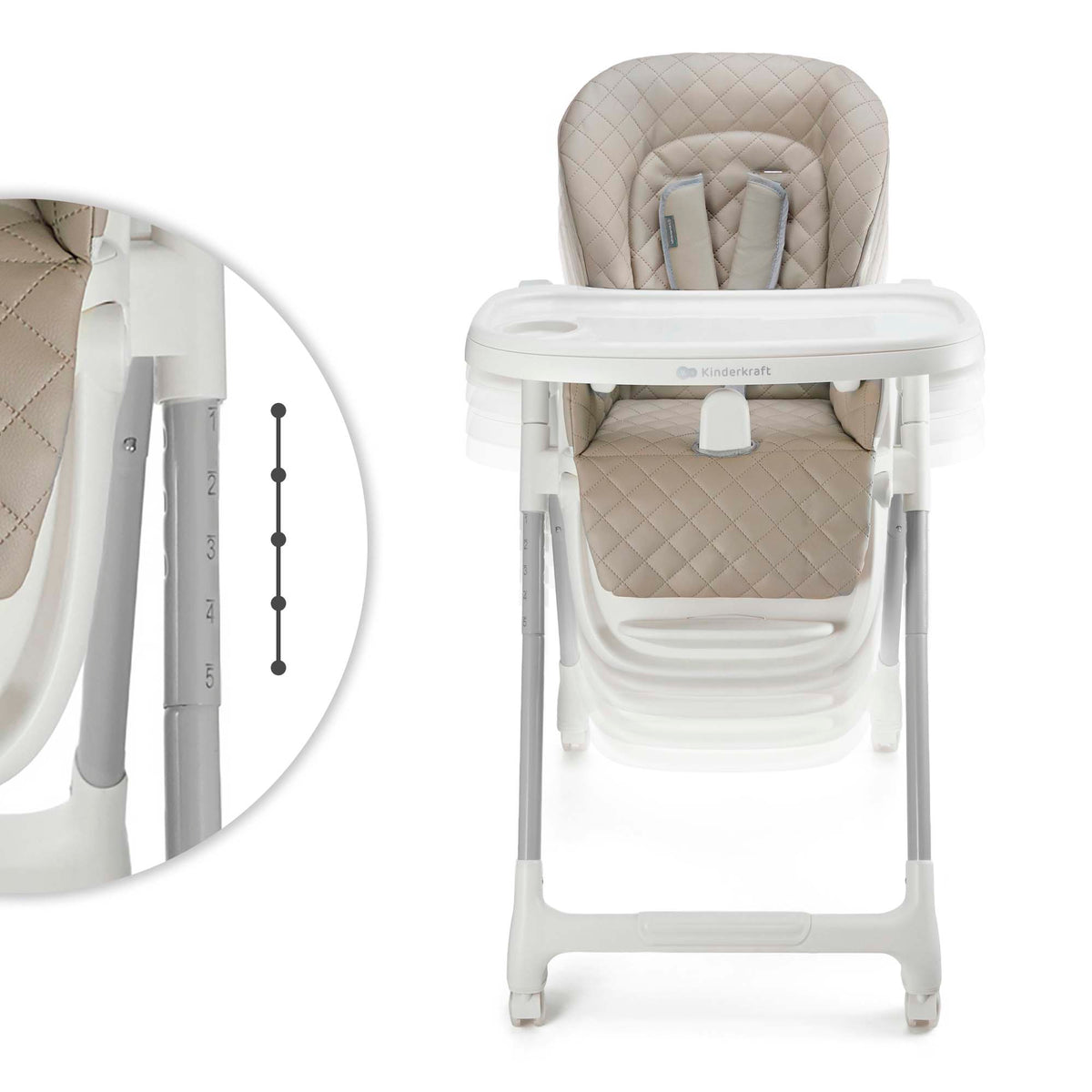 Kinderkraft TULO столче за хранене BEIGE - снимка 7