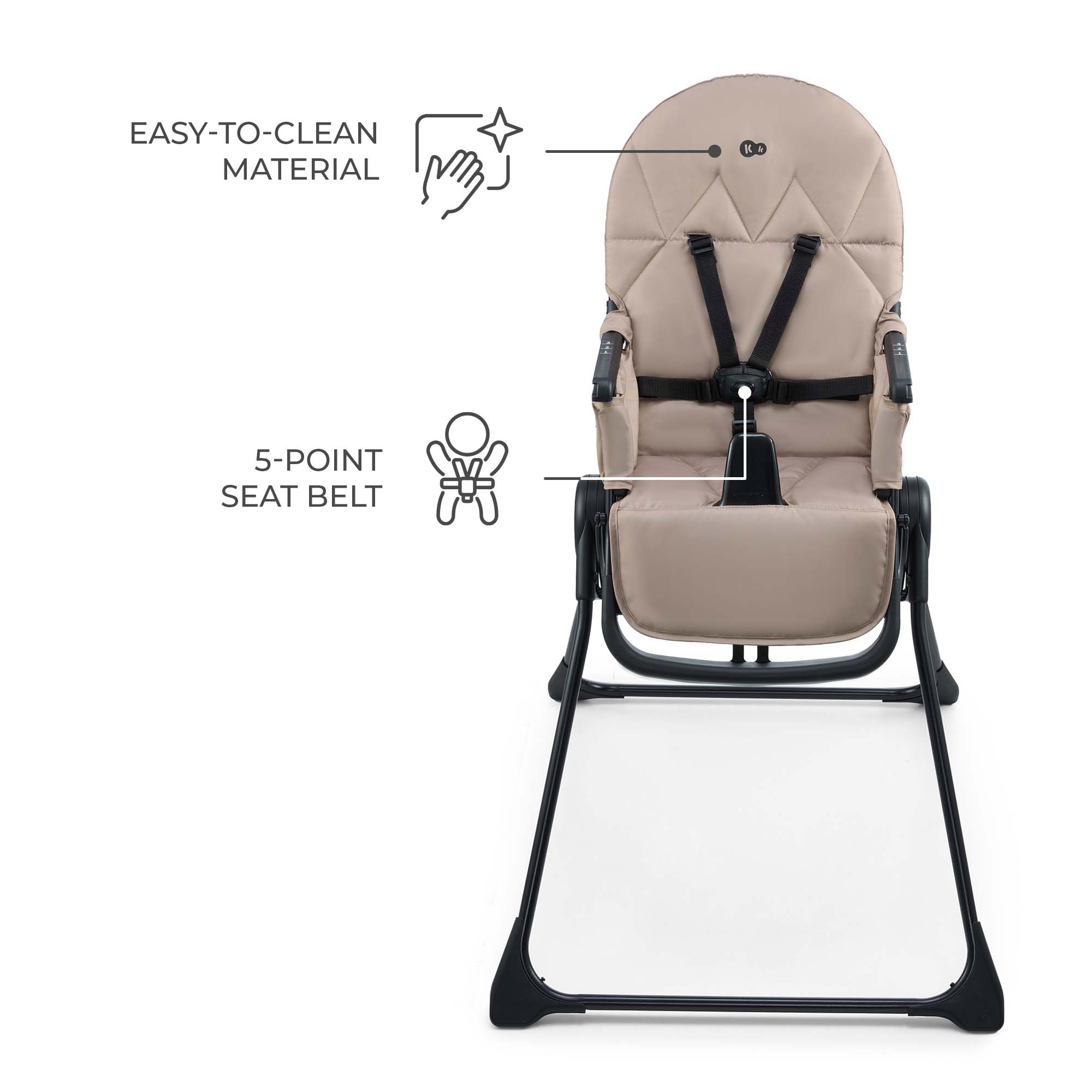 Kinderkraft BINCI столче за хранене BEIGE - снимка 2