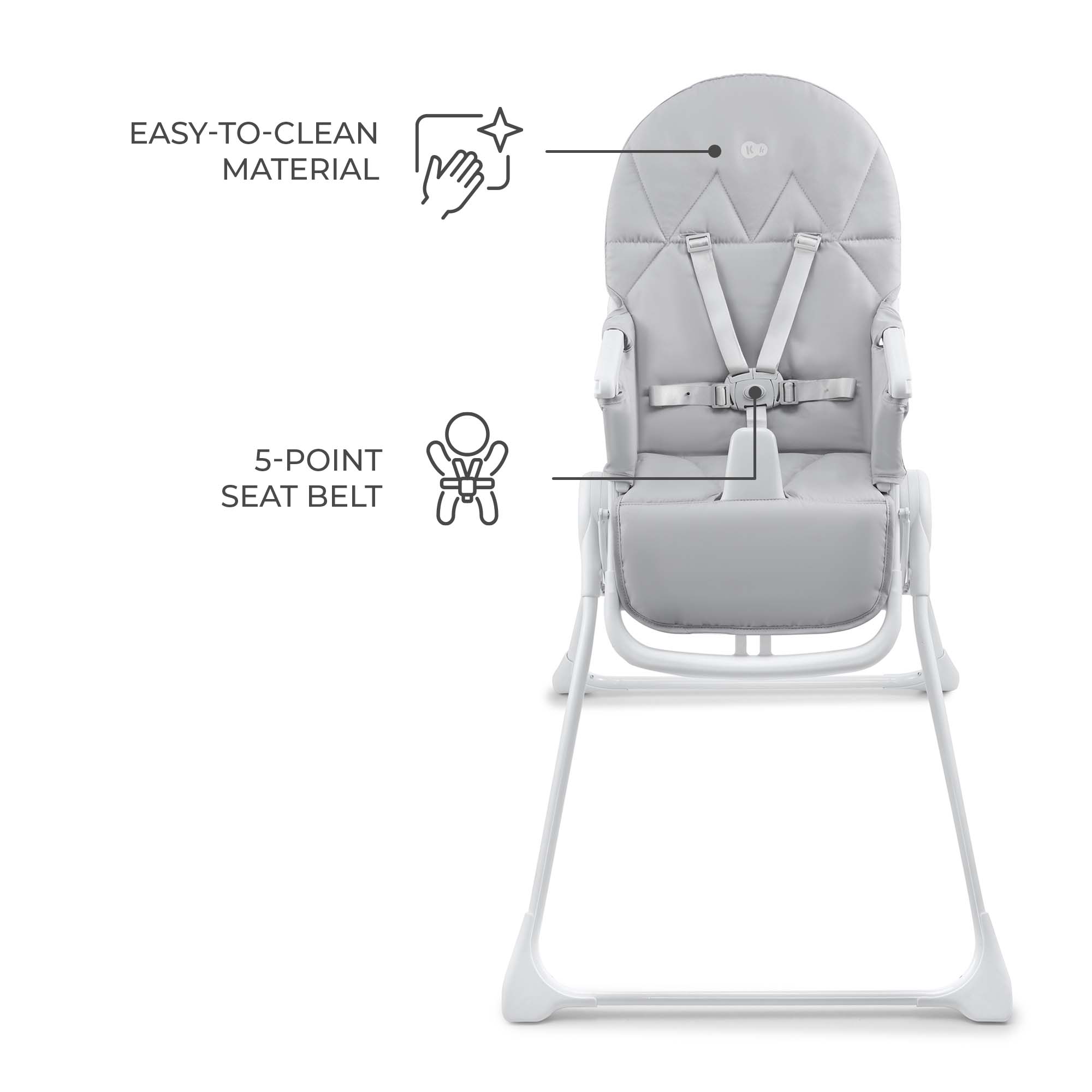 Kinderkraft BINCI столче за хранене LIGHT GREY - снимка 2