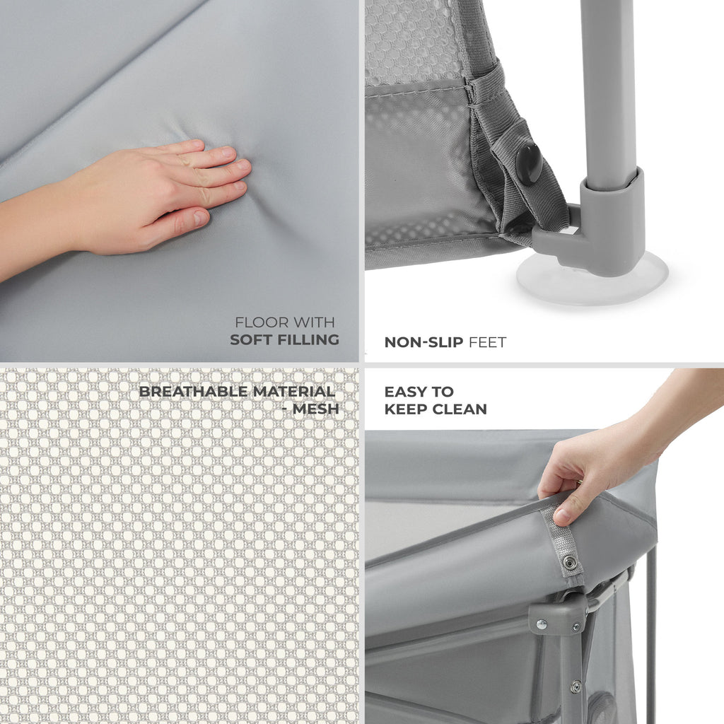 Kinderkraft ZIKI кошара за игра GREY - снимка 3