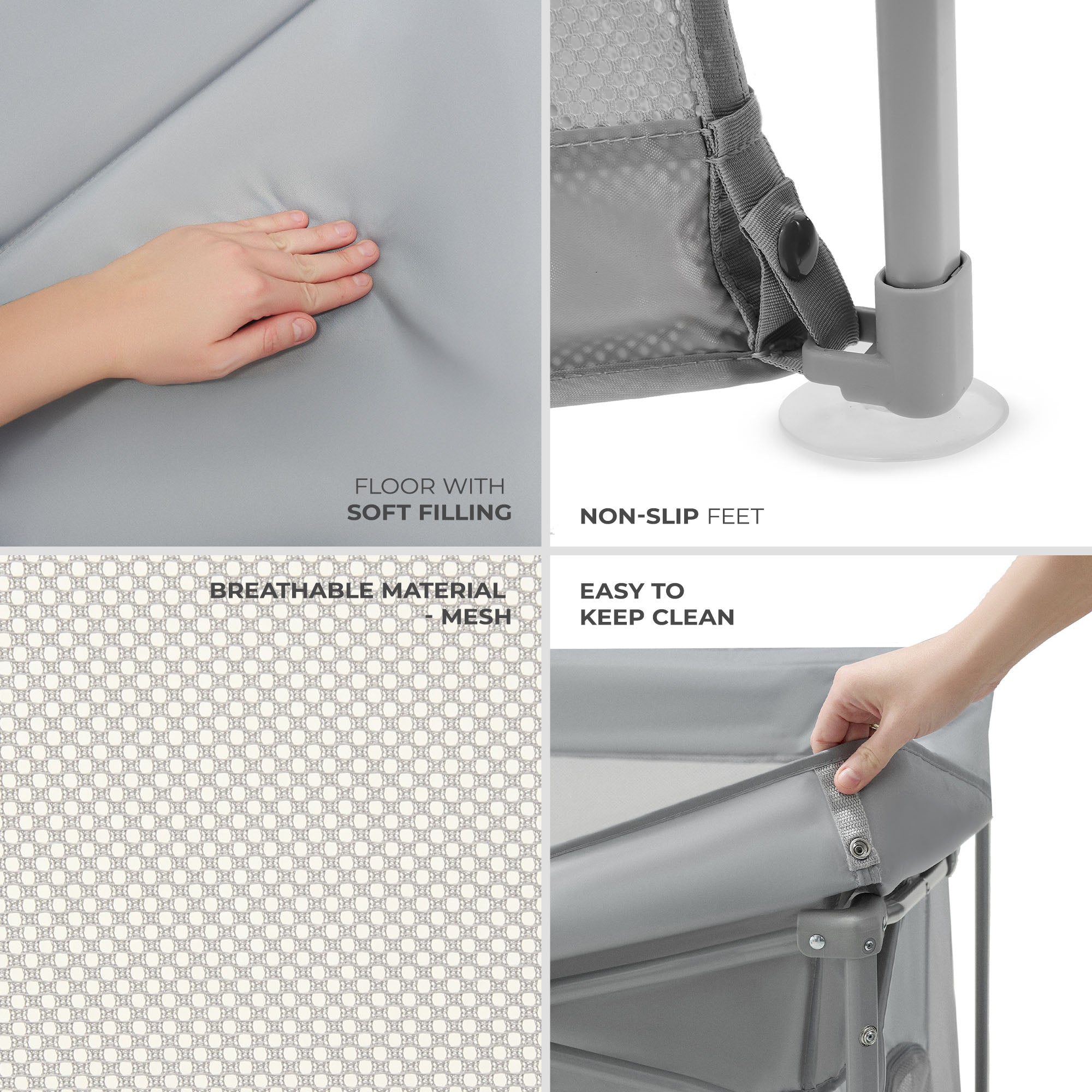 Kinderkraft ZIKI кошара за игра GREY - снимка 3