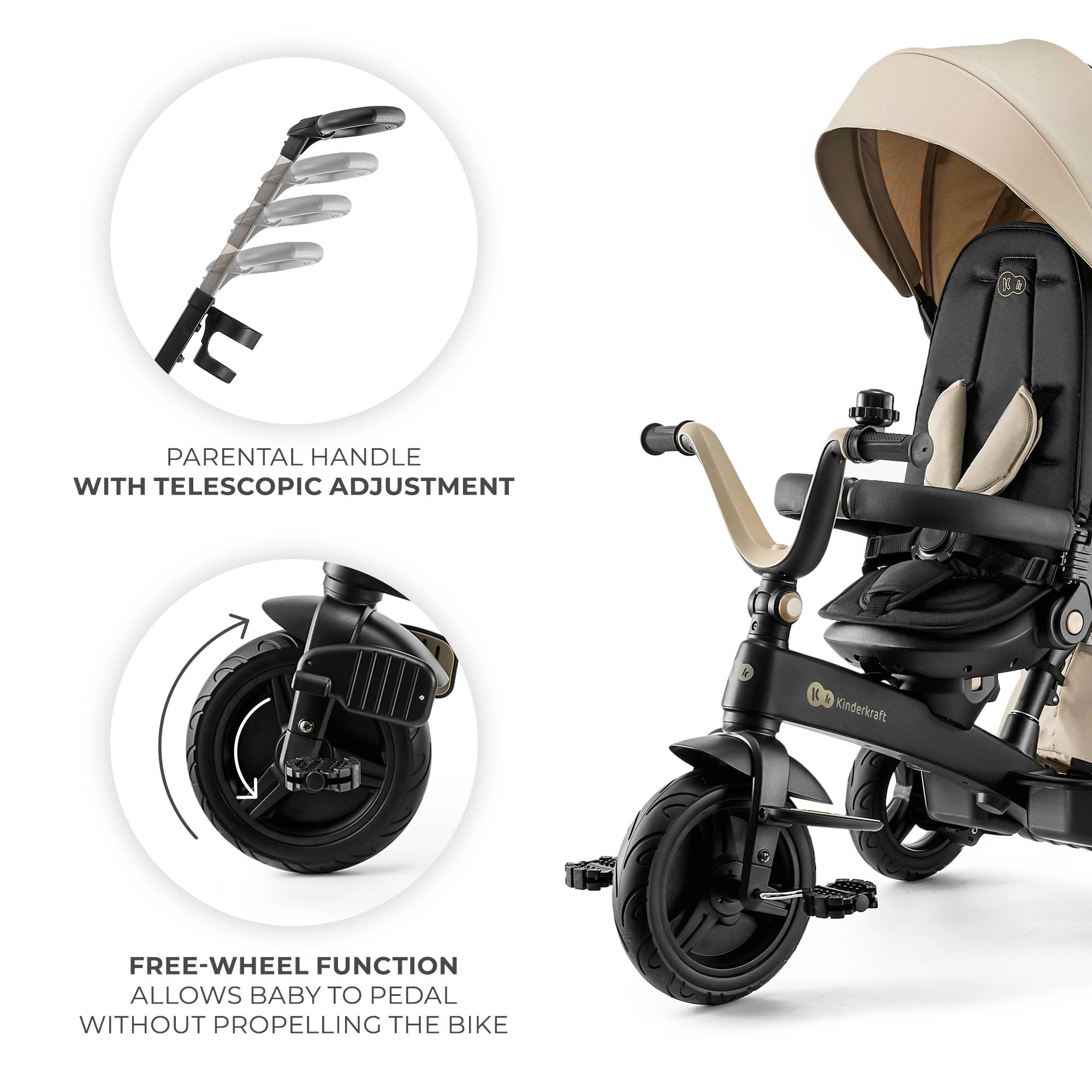 KinderKraft EASYTWIST бежова триколка KREASY00BEG0000 - снимка 9