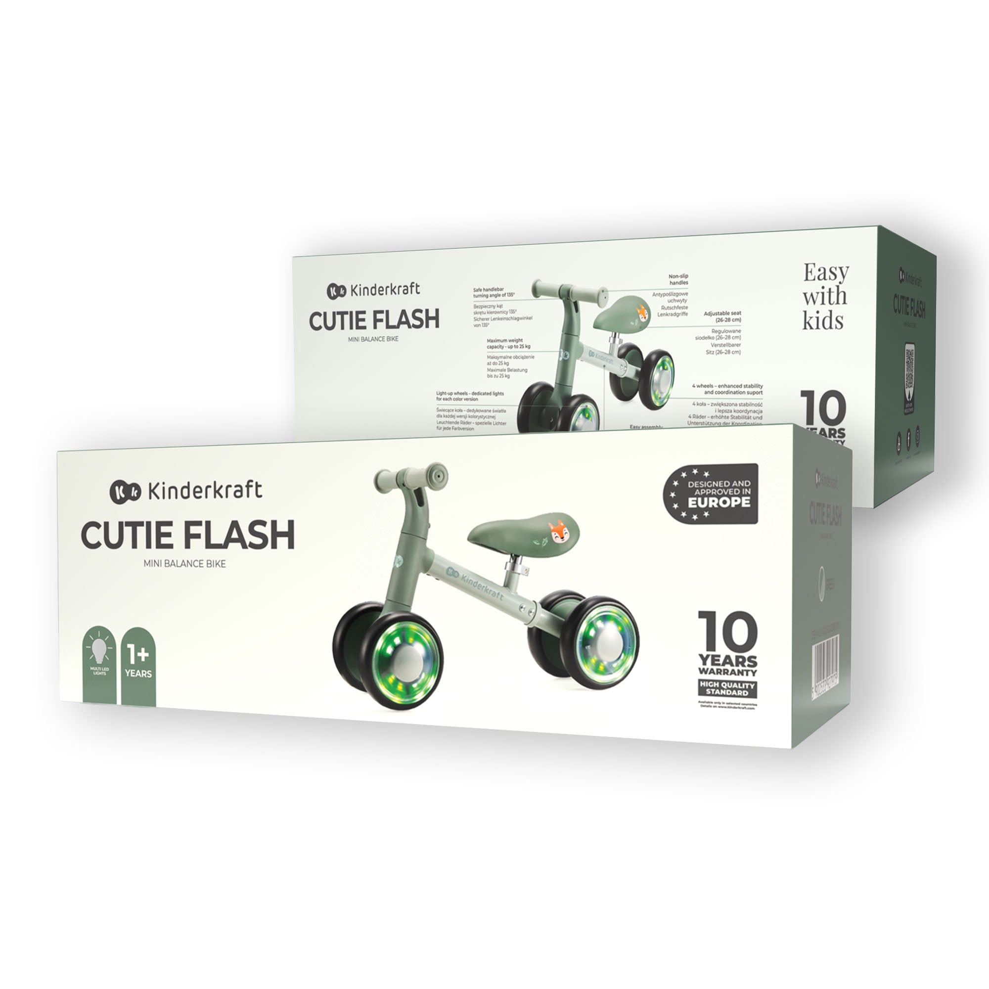 Kinderkraft CUTIE FLASH колело за баланс GREEN - снимка 2