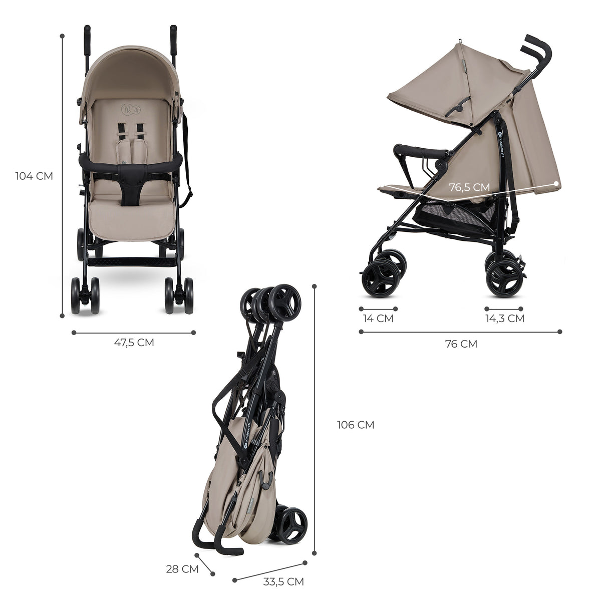 Kinderkraft бебешка количка TIK STONE BEIGE - снимка 4