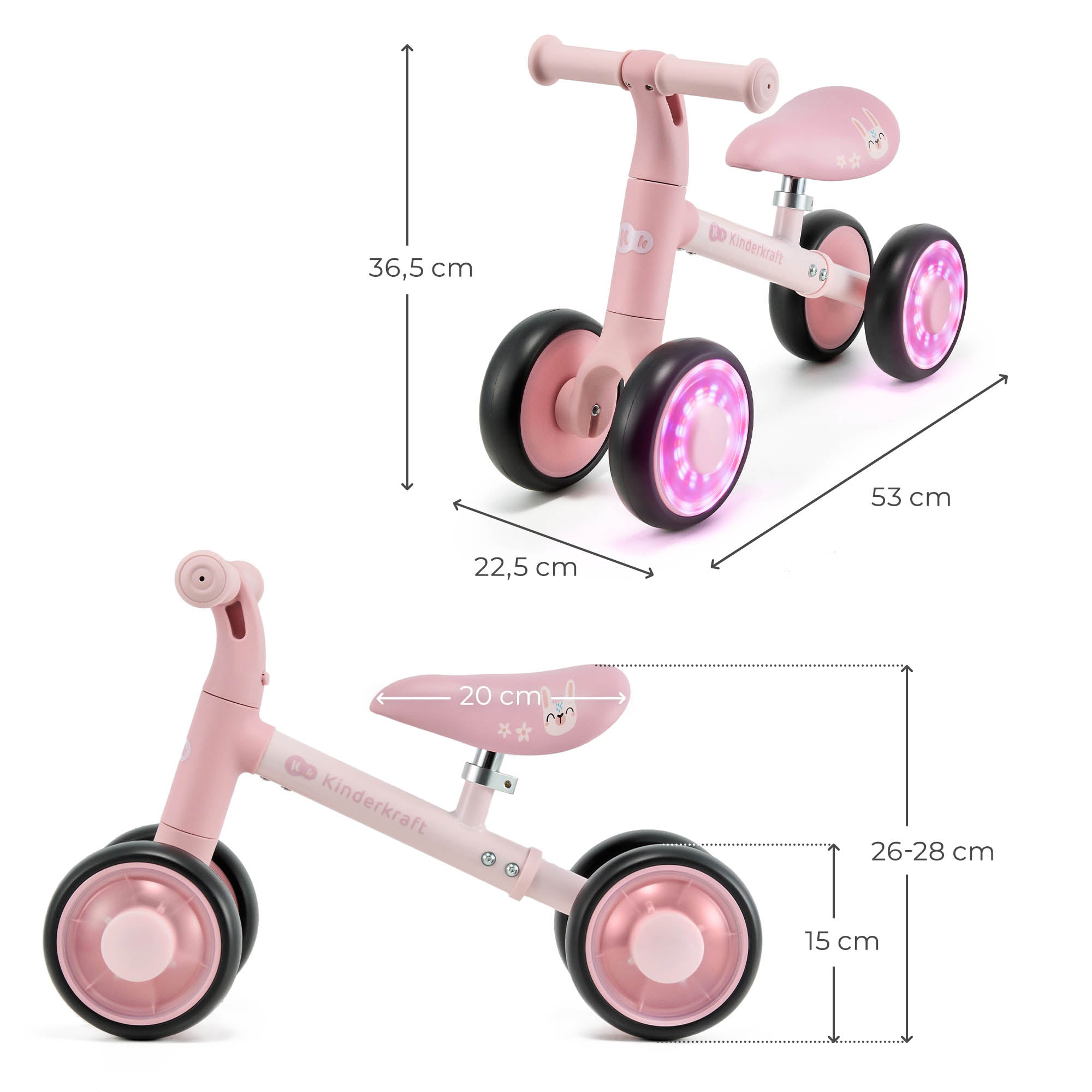 Kinderkraft CUTIE FLASH колело за баланс PINK