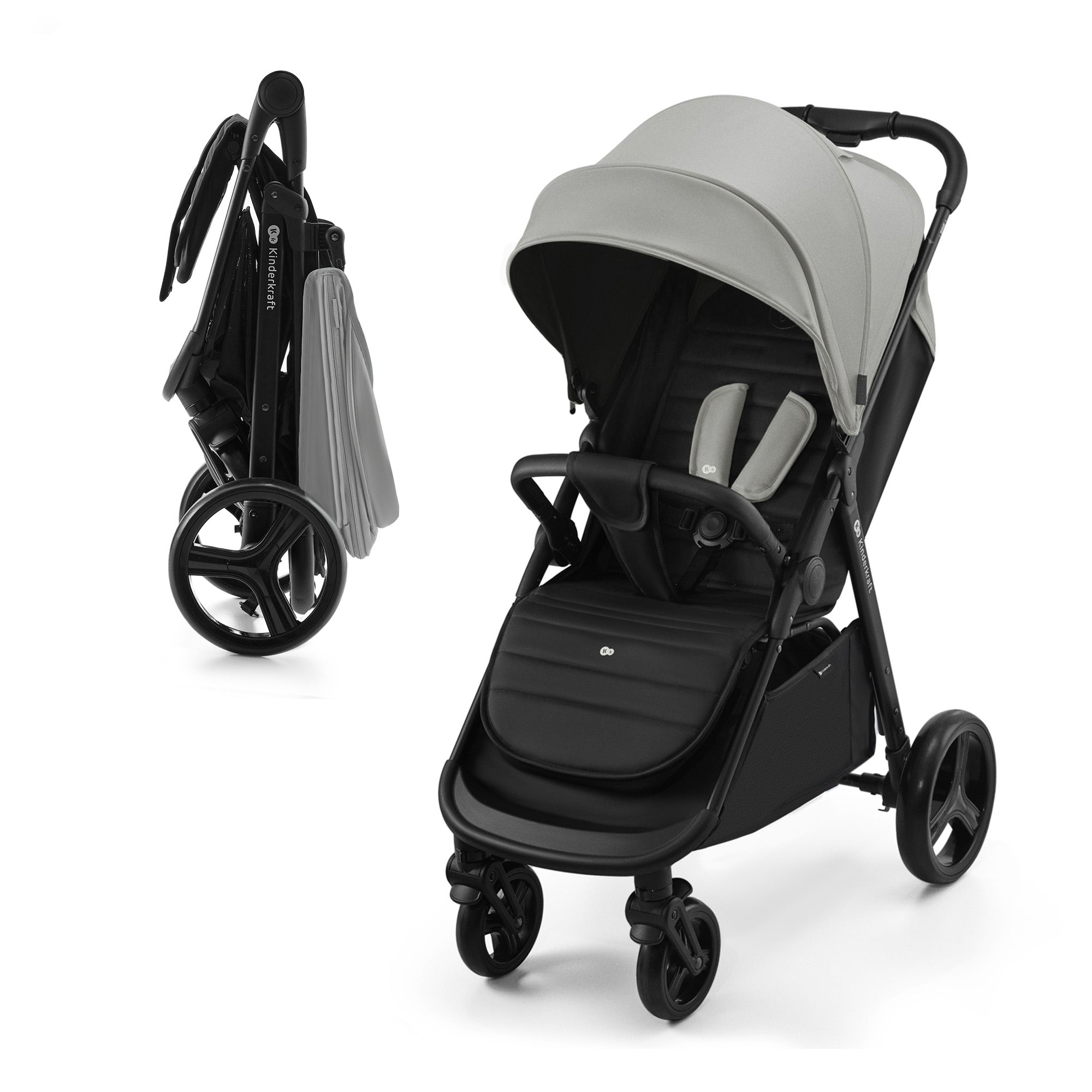 KinderKraft RINE бебешка количка MOONLIGHT GREY