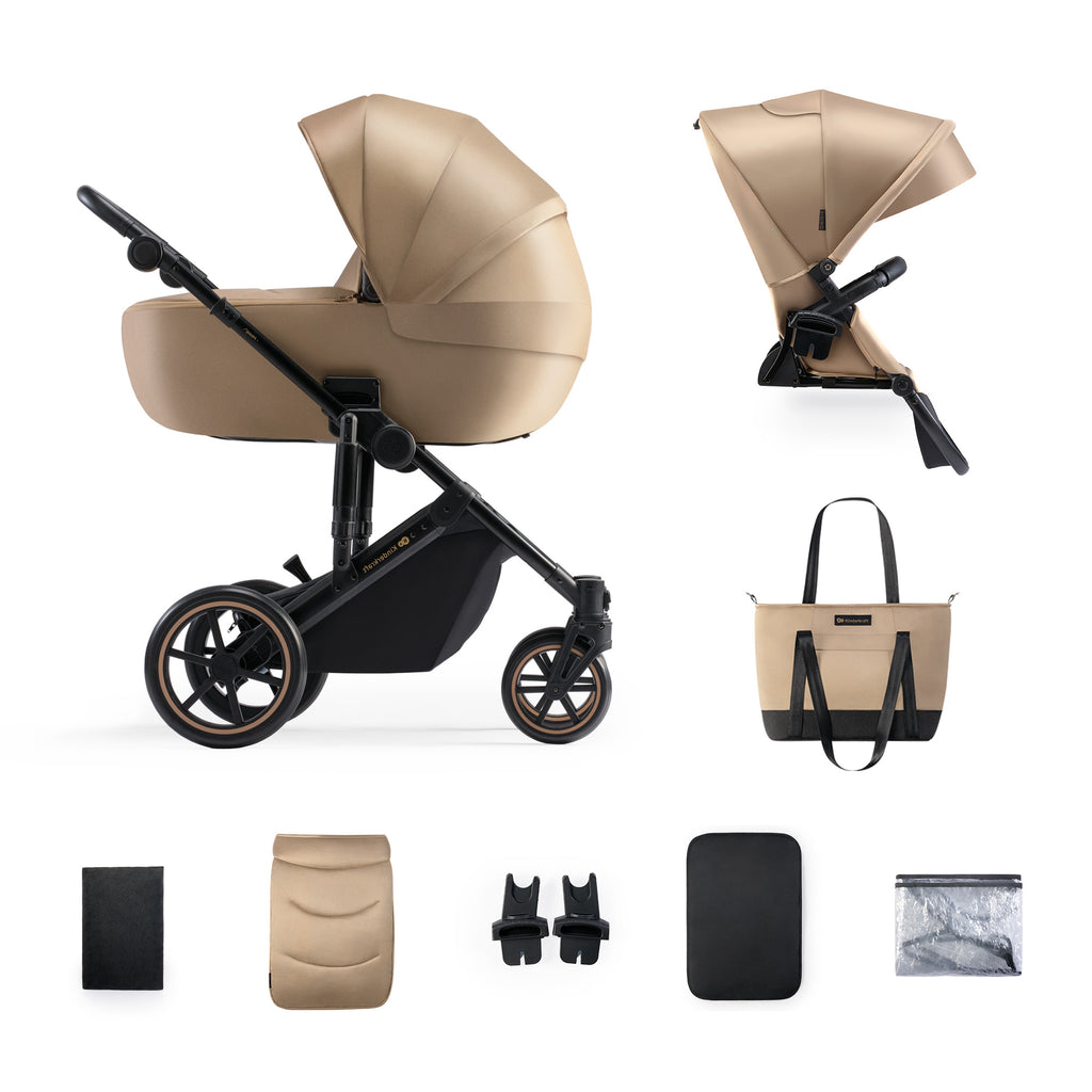 Kinderkraft Prime 2 бебешка количка 2в1 SANDROSE BEIGE - снимка 2