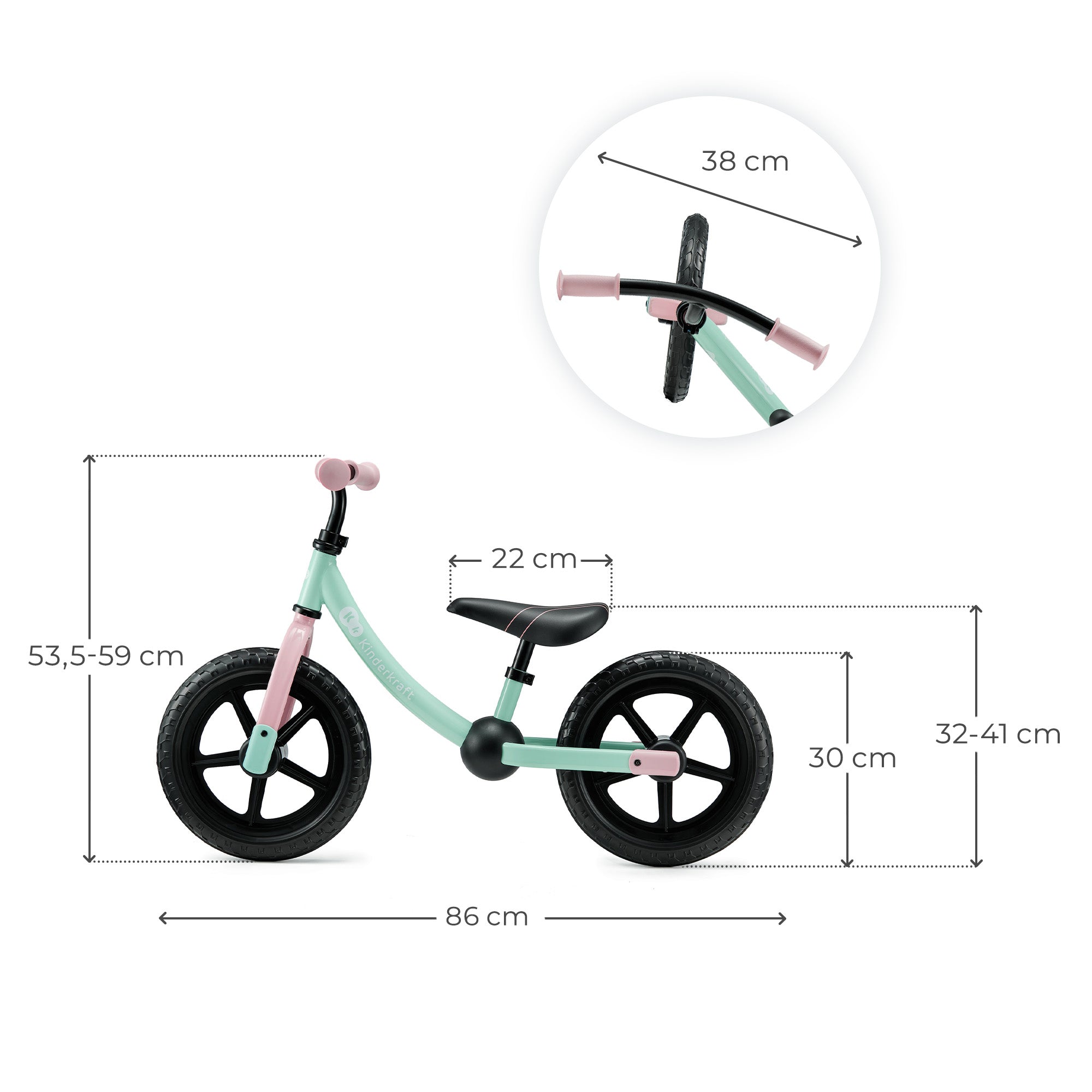 Kinderkraft колело за баланс 2WAY NEXT OFFROAD CANDY MINT - снимка 6