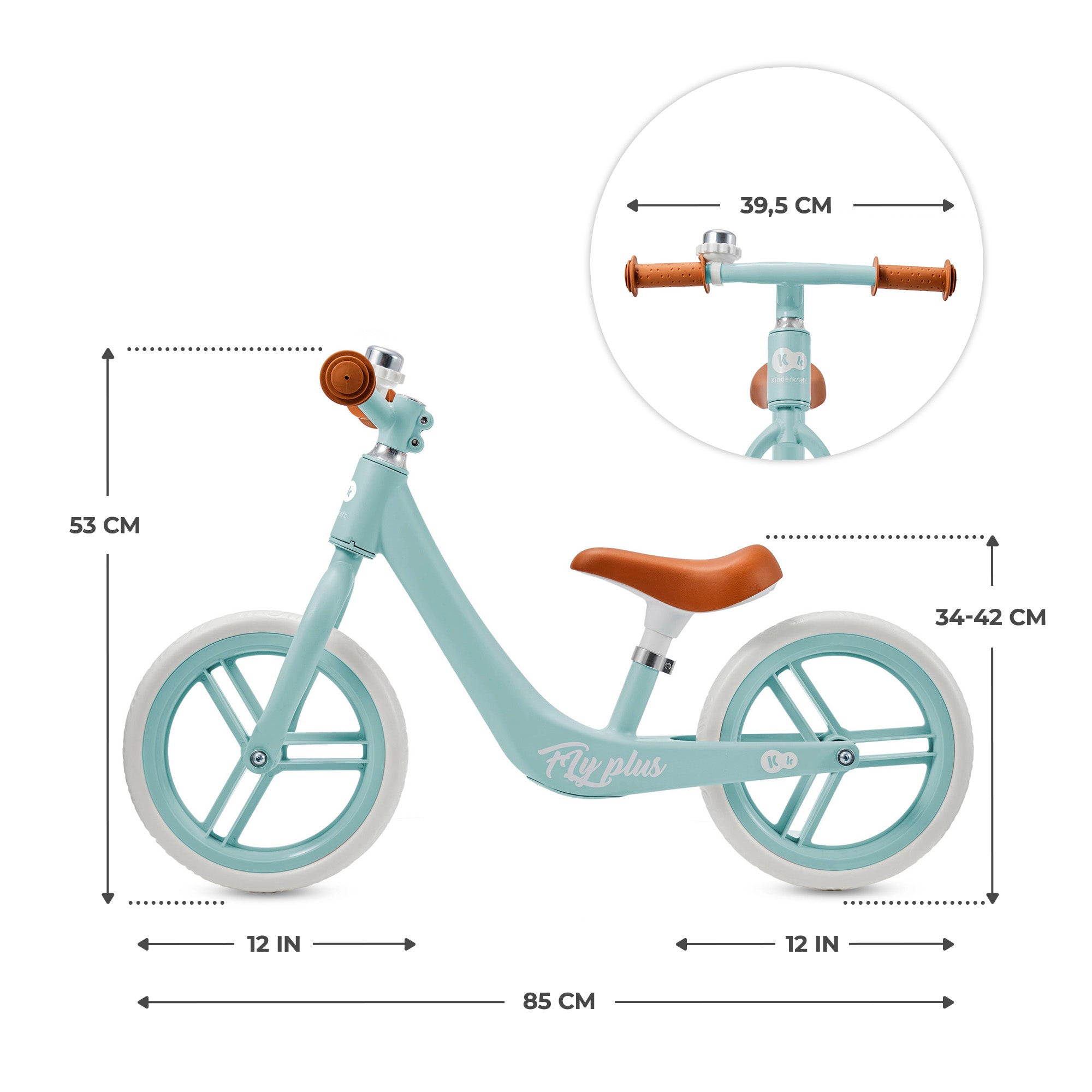 Kinderkraft FLY PLUS колело за баланс BABY BLUE - снимка 7