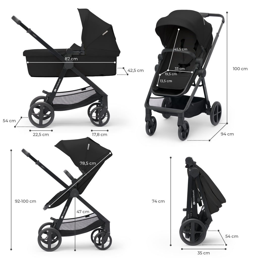 Kinderkraft NEWLY бебешка количка 4в1 CLASSIC BLACK - снимка 5