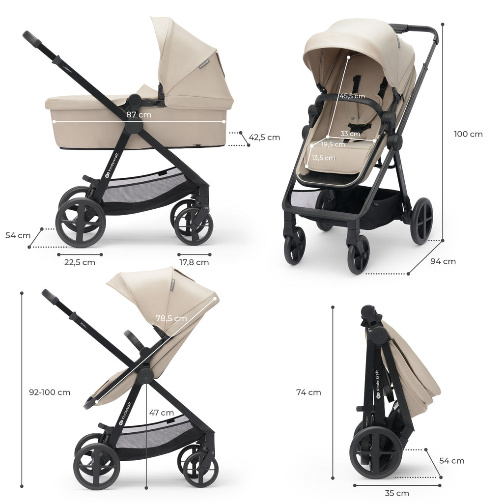 Kinderkraft NEWLY бебешка количка 4в1 SAND BEIGE - снимка 6