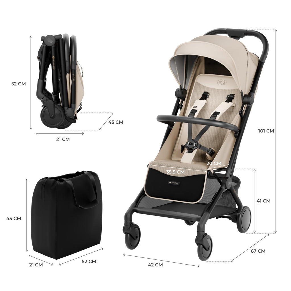 KinderKraft PILOT 2 бебешка количка SOFT BEIGE - снимка 4