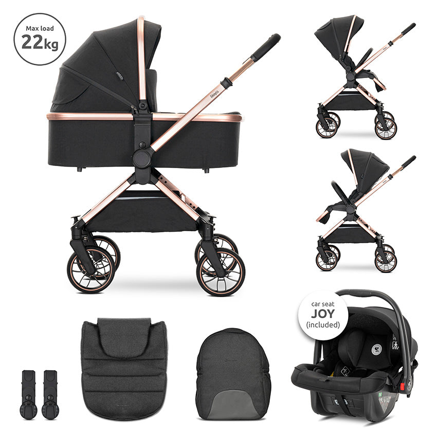 Д.КОЛИЧКА REYA 3in1 BLACK JASPER с реверсивна дръж