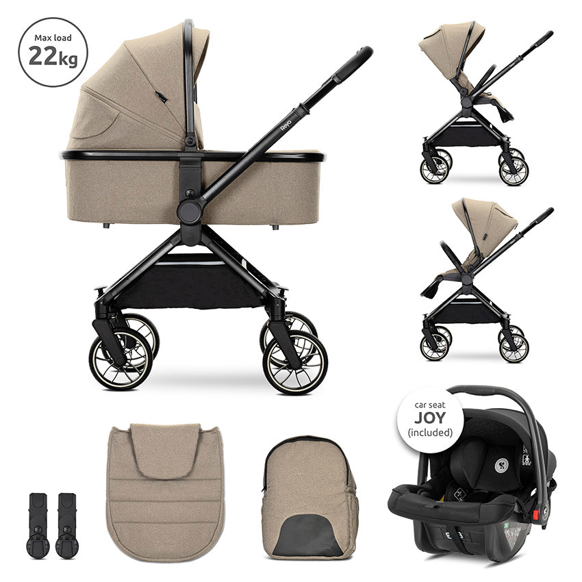 Д.КОЛИЧКА REYA 3in1 BROWN с реверсивна дръжка