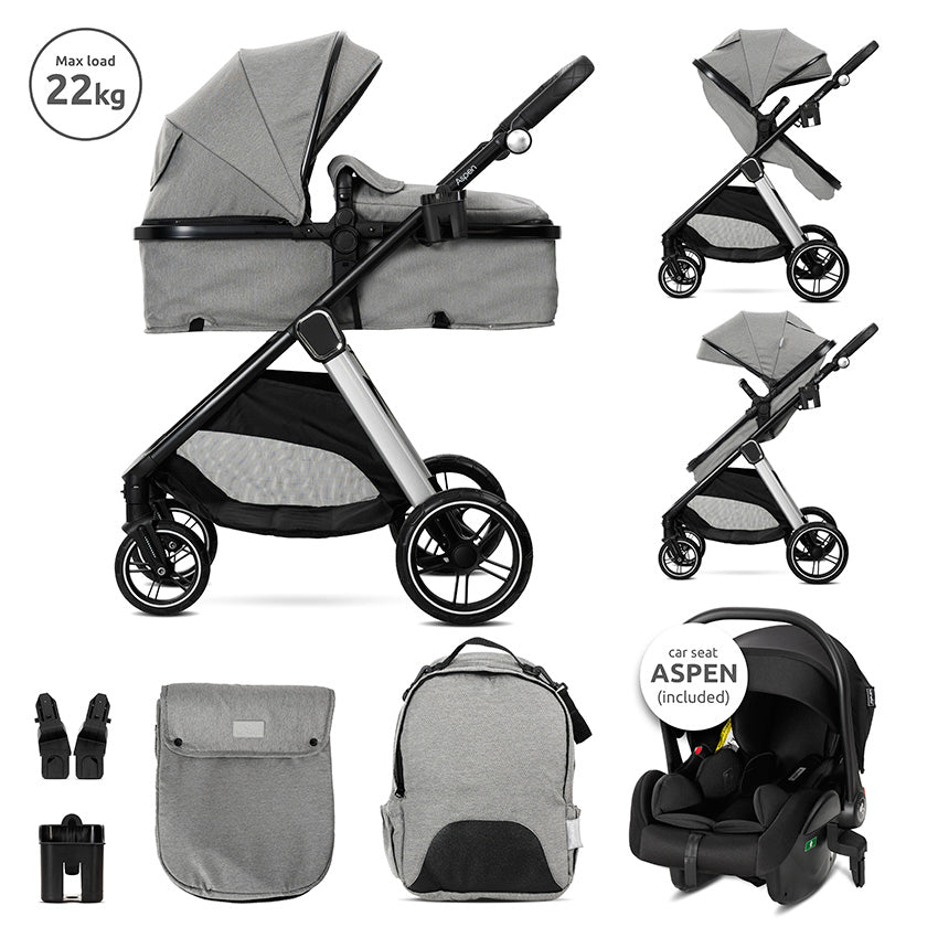 Д.КОЛИЧКА ASPEN GREY 3в1 до 22кг с трансформираща