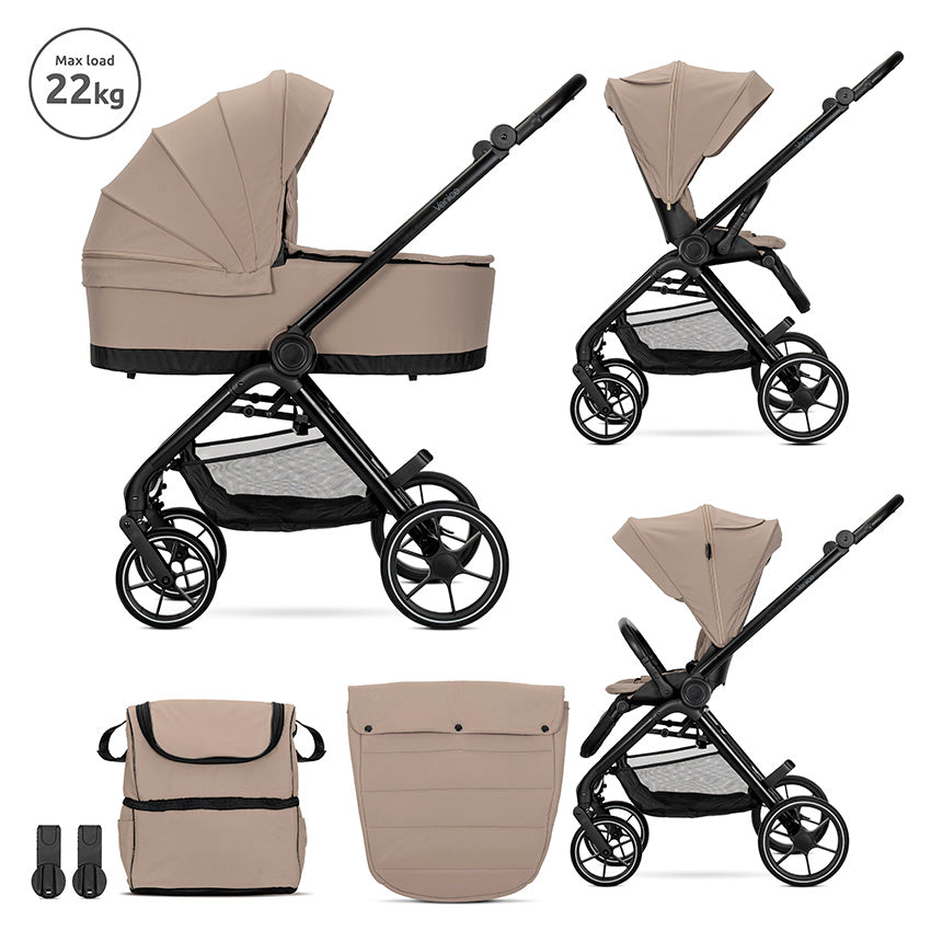 Д.КОЛИЧКА VENICE BEIGE 2в1 до 22 кг с кош за новор