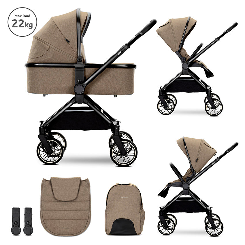 Д.КОЛИЧКА REYA 2in1 BEIGE до 22 кг кош за новороде