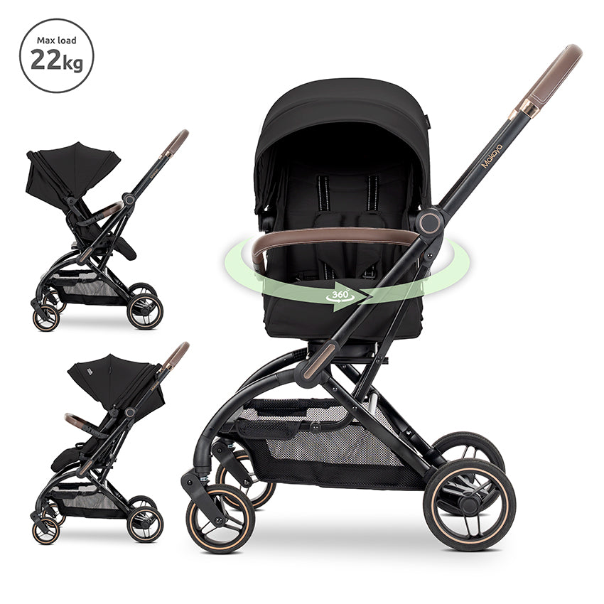 Д.КОЛИЧКА MAKAYA BLACK ДО 22 КГ С РОТАЦИЯ 360