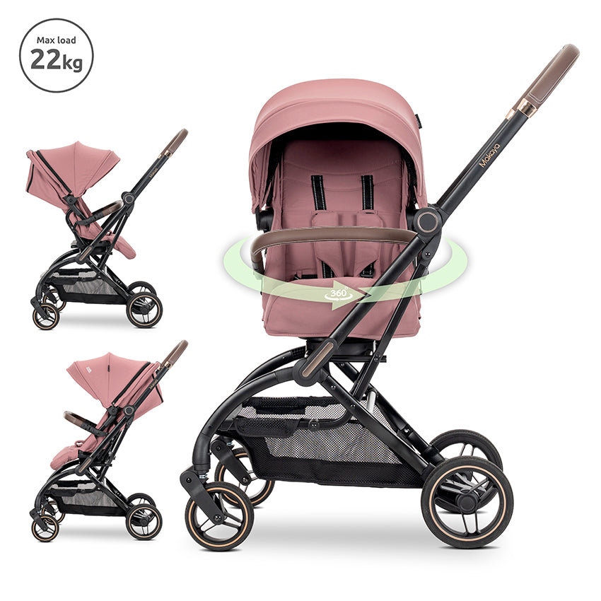 Д.КОЛИЧКА MAKAYA PINK ДО 22 КГ С РОТАЦИЯ 360