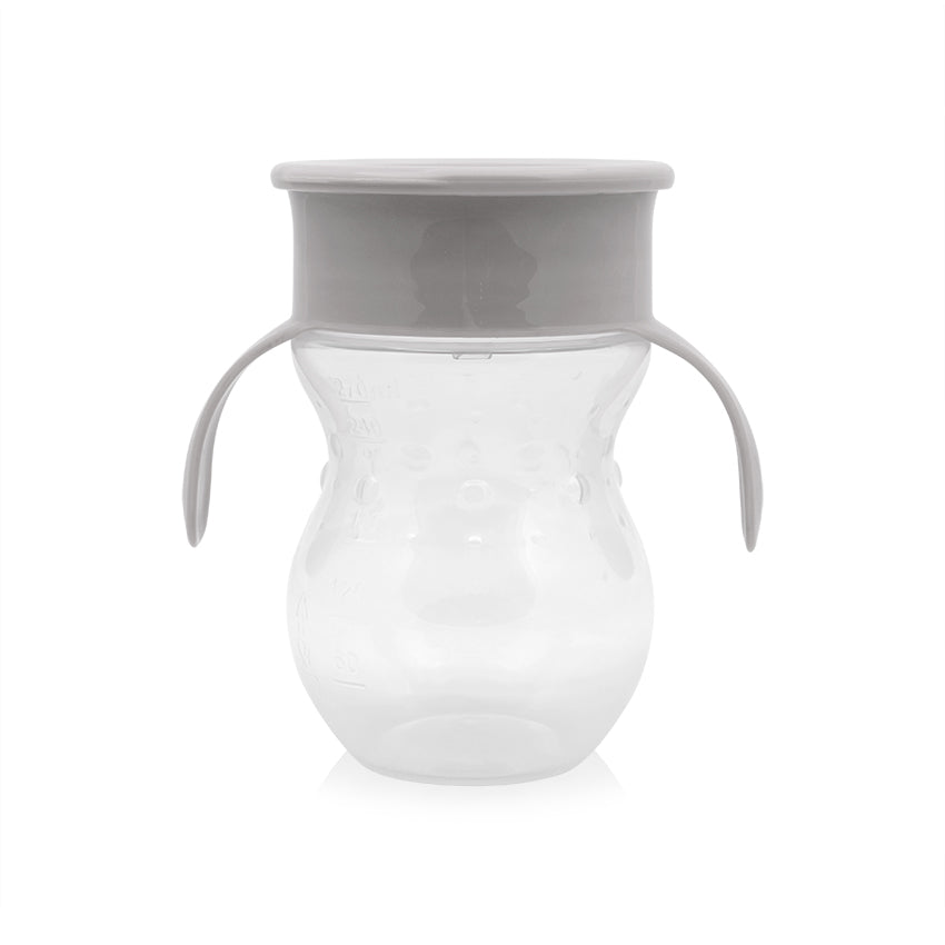 ЧАША НЕРАЗЛИВАЩА 360 ГРАДУСА СИВА 270ml с дръжки