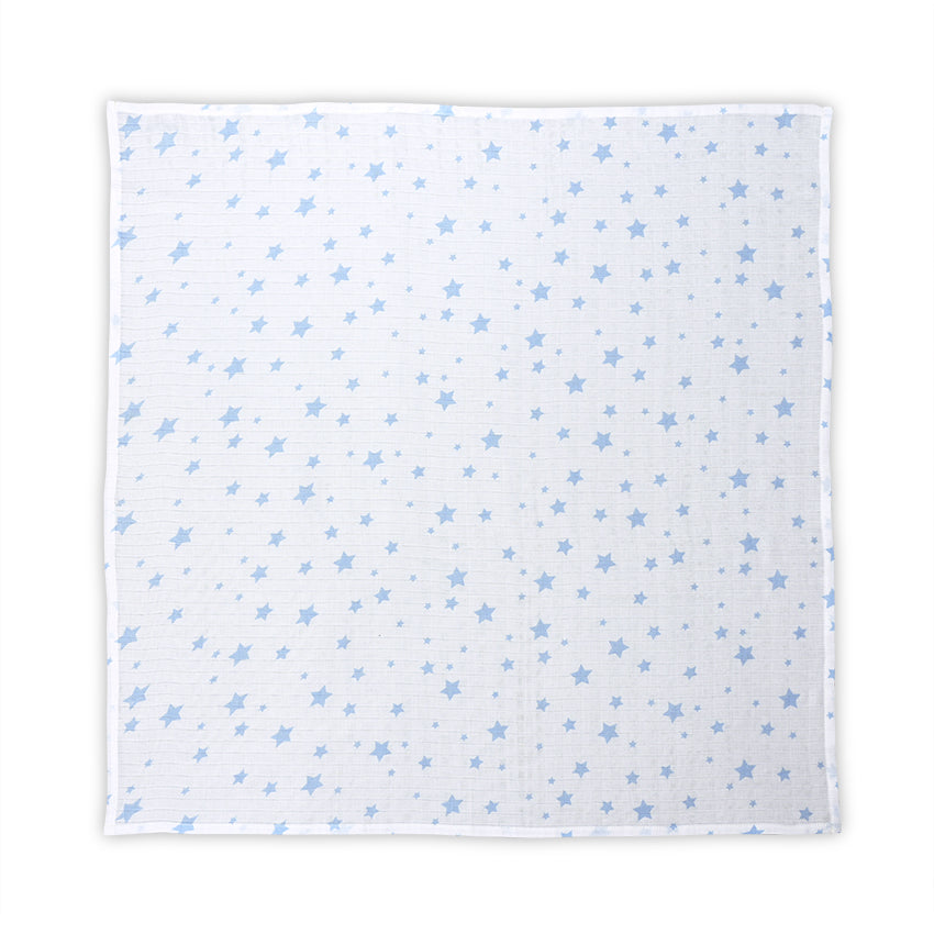 ПАМУЧНА ПЕЛЕНА 80/80 СМ WHITE WITH AQUATIC STARS