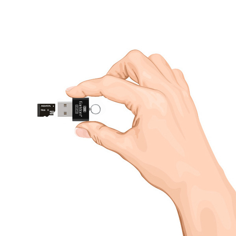Четец за карти Earldom ET-OT12, Micro SD, Черен - 11043