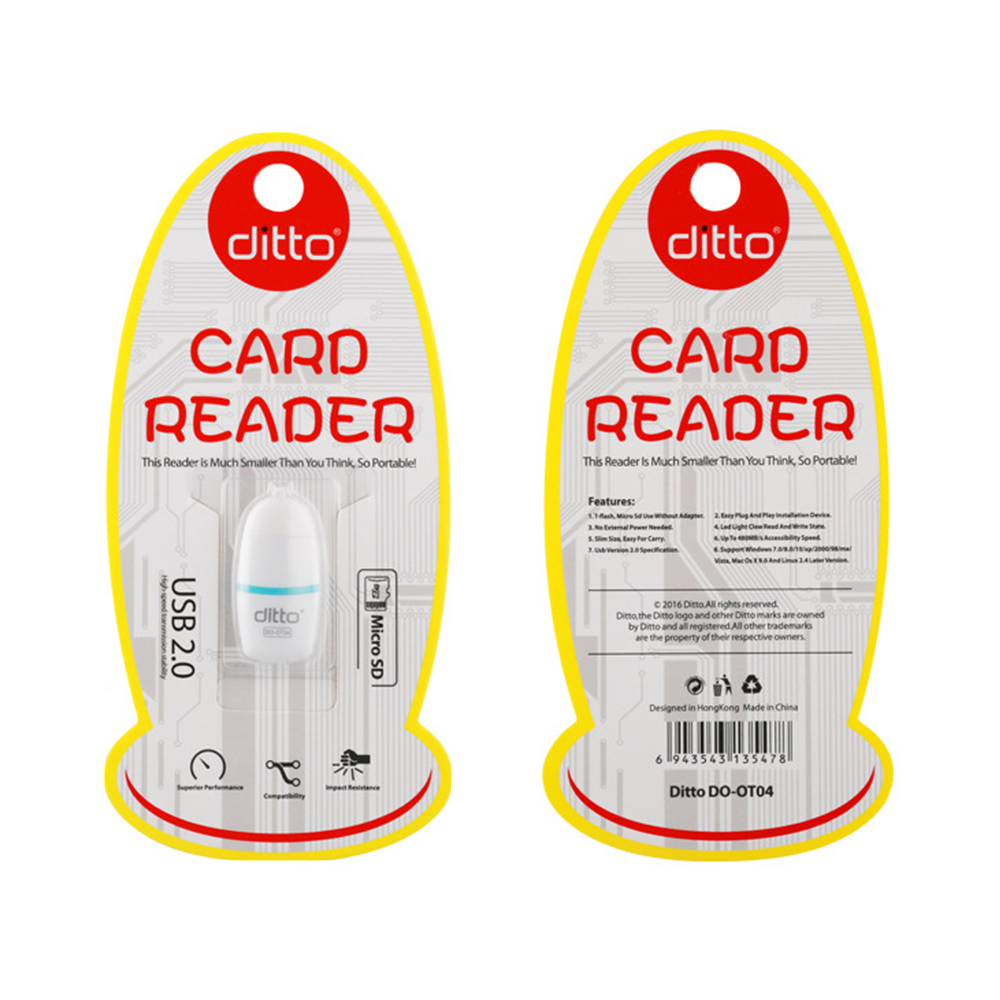 Четец за карти Earldom ET-OT26, Micro SD, Бял - 11046