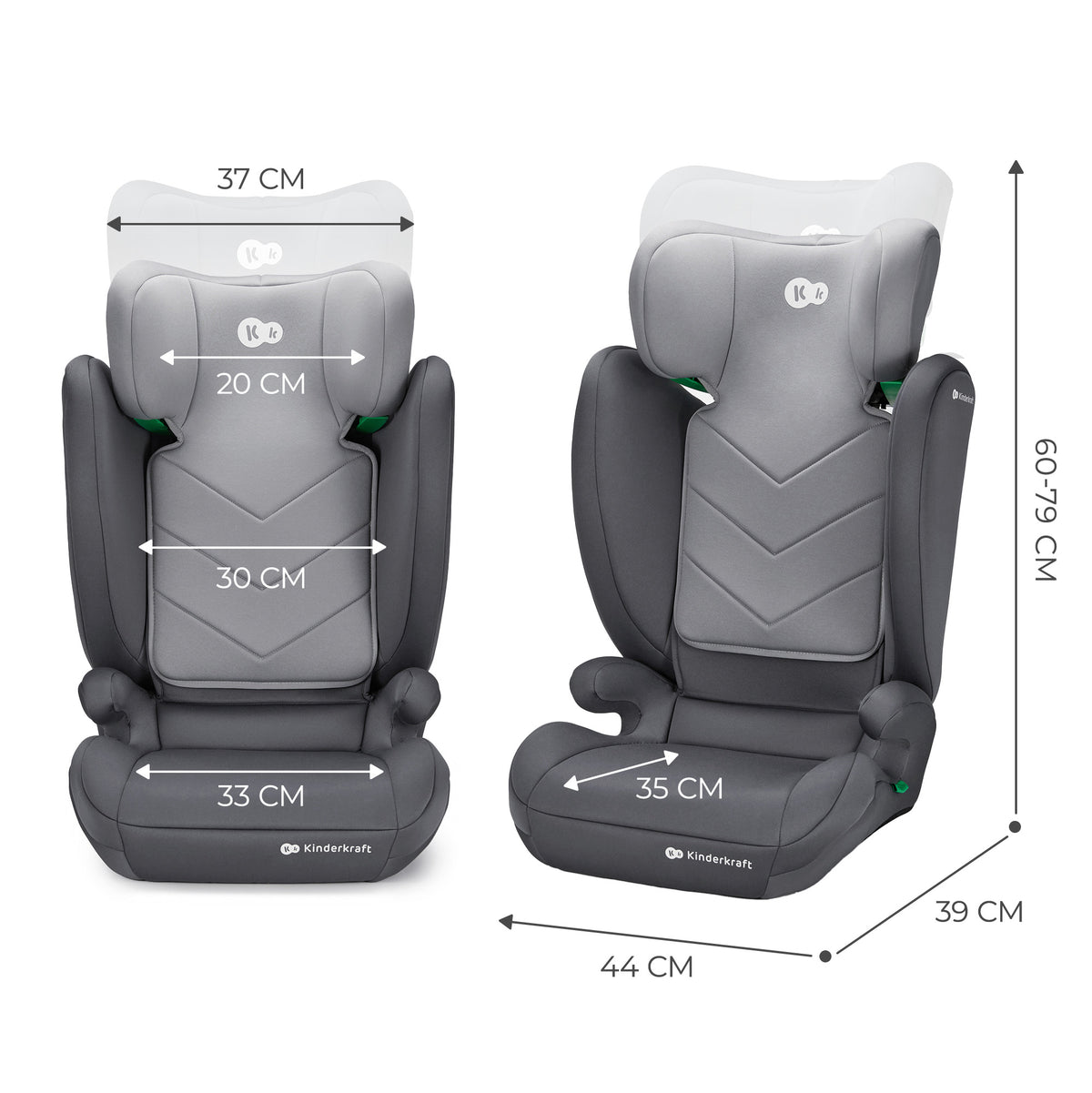 Kinderkraft I-SPARK столче за кола 100-150cm GREY - снимка 6