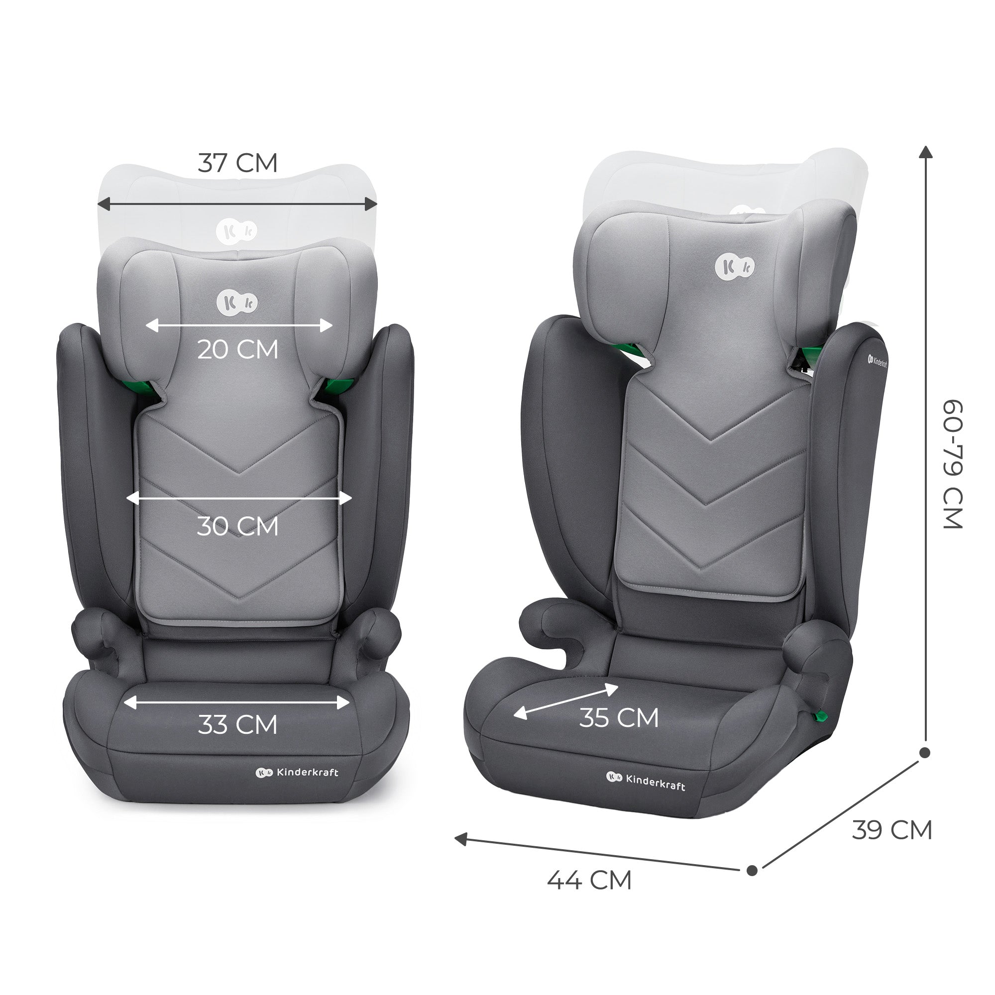 Kinderkraft I-SPARK столче за кола 100-150cm GREY - снимка 6