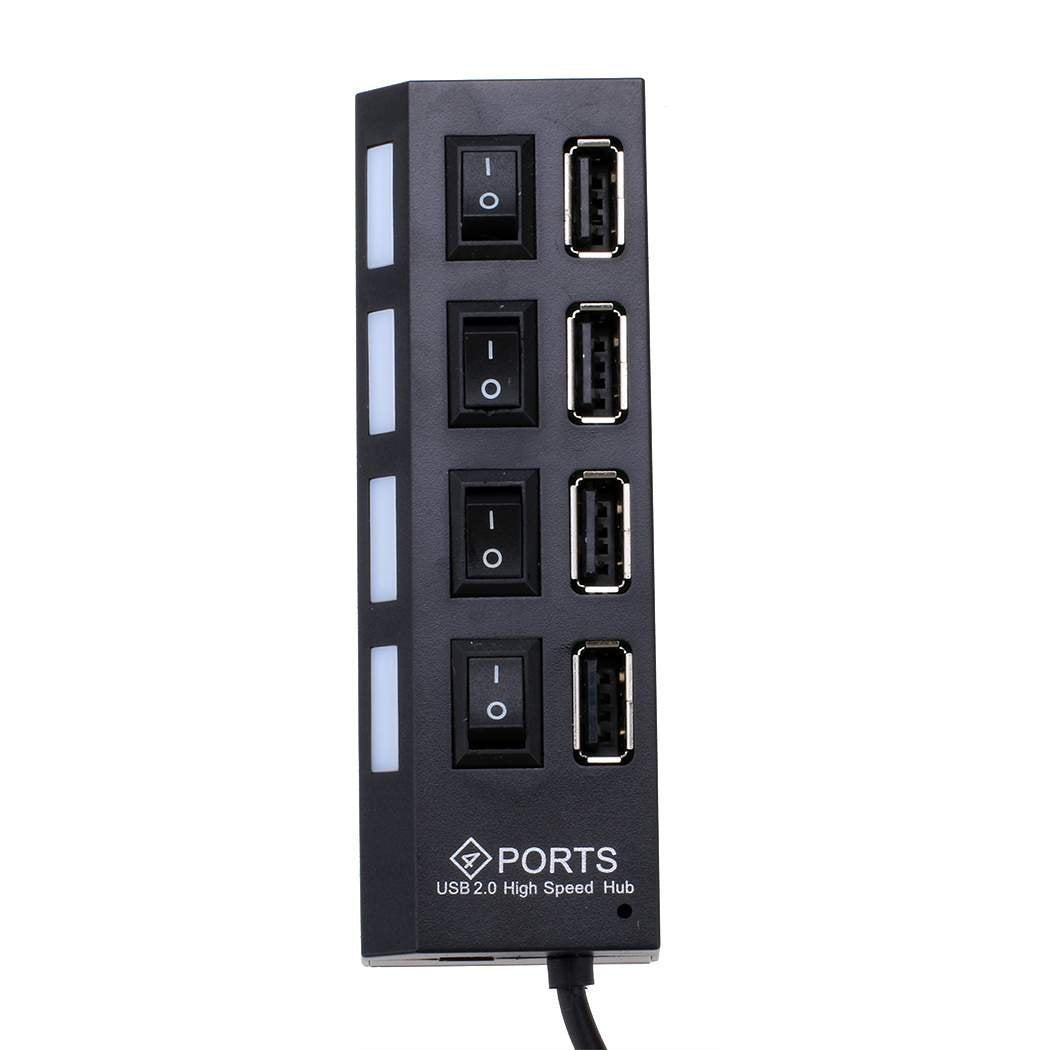 USB хъб No Brand, USB 2.0, 7 Порта, Черен - 12054
