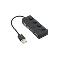 USB хъб No Brand, USB 2.0, 4 Порта, Черен - 12056