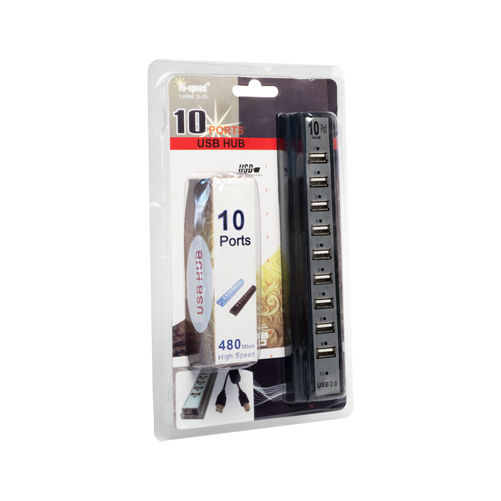 USB хъб No Brand, USB 2.0, 10 Порта, Различни цветове - 12061