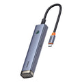 Докинг станция Baseus UltraJoy, 6 порта, Type-C към 2xUSB 3.0, USB 2.0, Type-C, PD, HDMI, RJ45, Сив - 12070