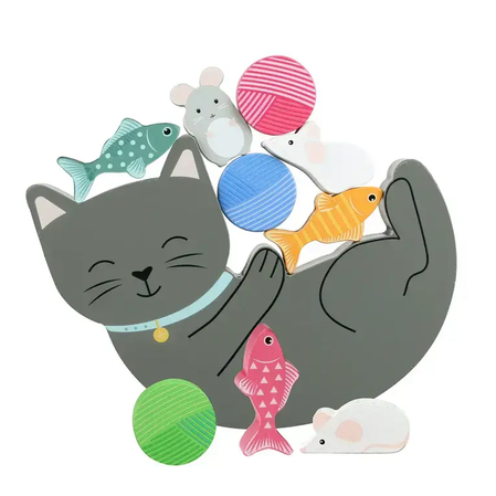 Дървена игра за баланс, котета - снимка 2
