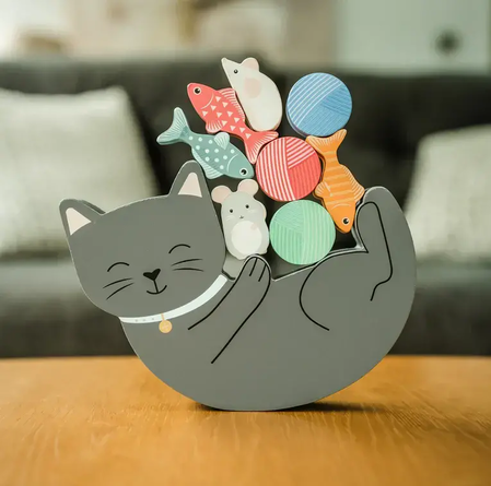 Дървена игра за баланс, котета - снимка 3