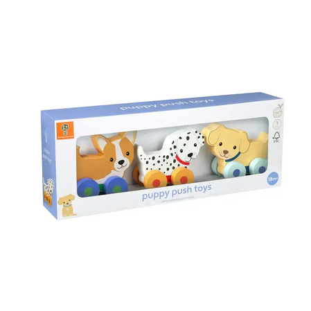 Комплект дървени играчки за бутане, кученца - снимка 5