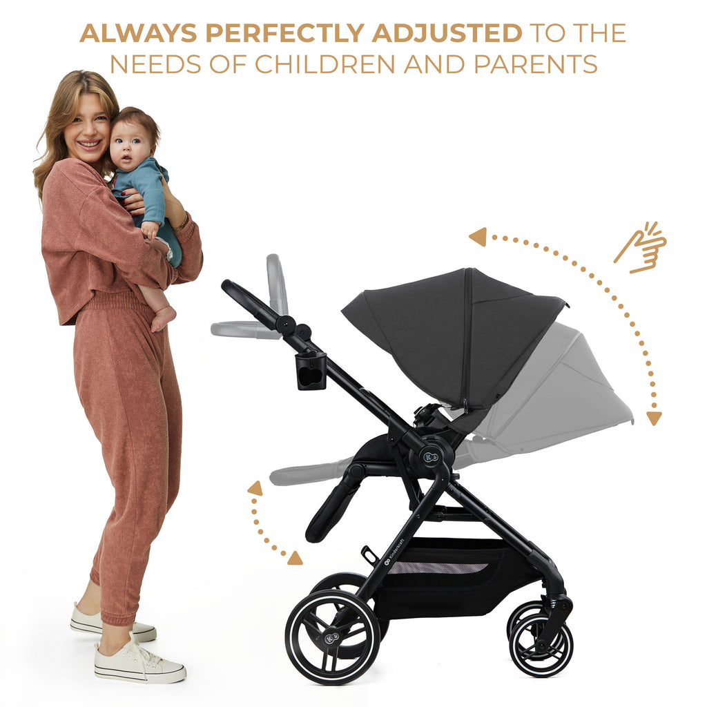 Kinderkraft YOXI бебешка количка 3в1 MOONLIGHT GREY - снимка 2