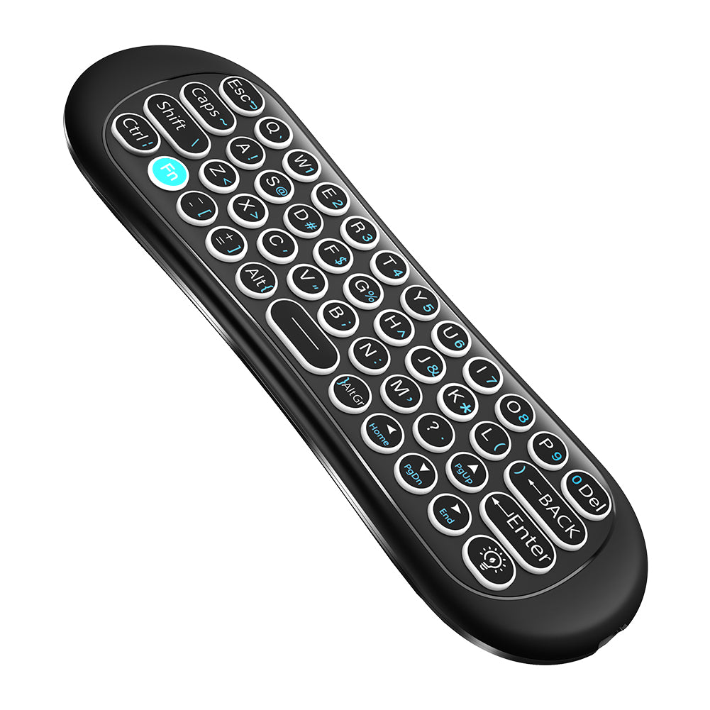 Универсално дистанционно No brand R2, Air mouse, USB 2.4GHz, Микрофон, IR програмируемо, Черен - 13043