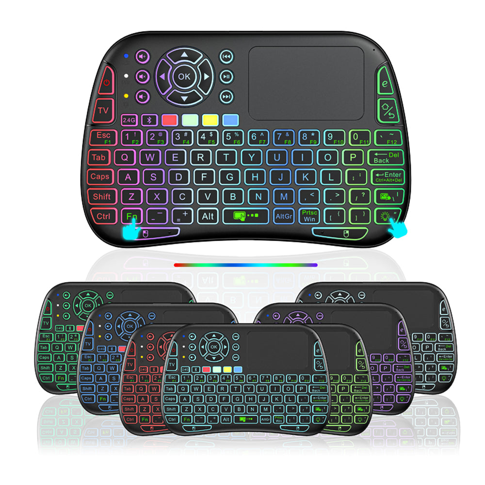 Мини клавиатура No brand M9, USB 2.4GHz, Bluetooth, Микрофон, IR програмируема, Тъчпад, Черен - 13055