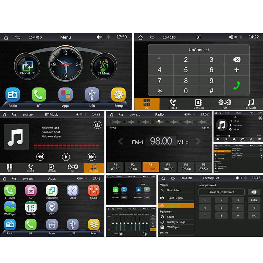 Преносим CarPlay / Android Auto дисплей No brand X500L, 7", За автомобил - 13309