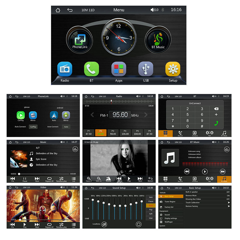 Преносим CarPlay / Android Auto дисплей No brand X600W, 7", За автомобил - 13310