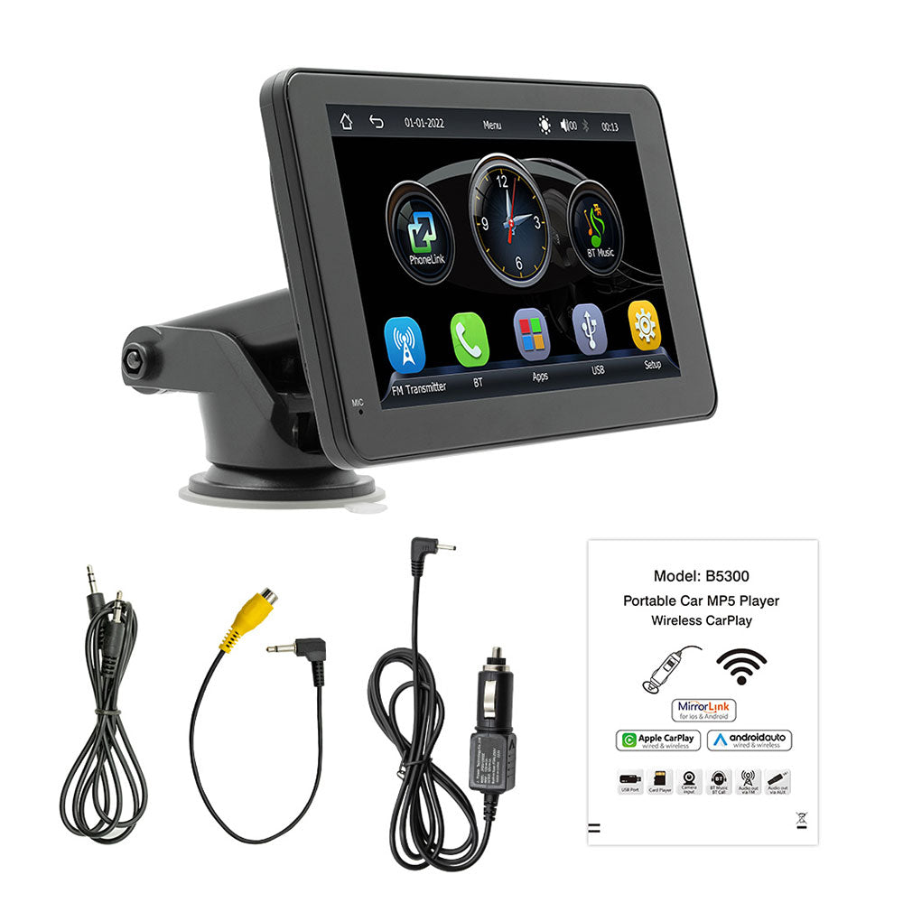 Преносим CarPlay / Android Auto дисплей No brand X5306L, 7", За автомобил - 13312