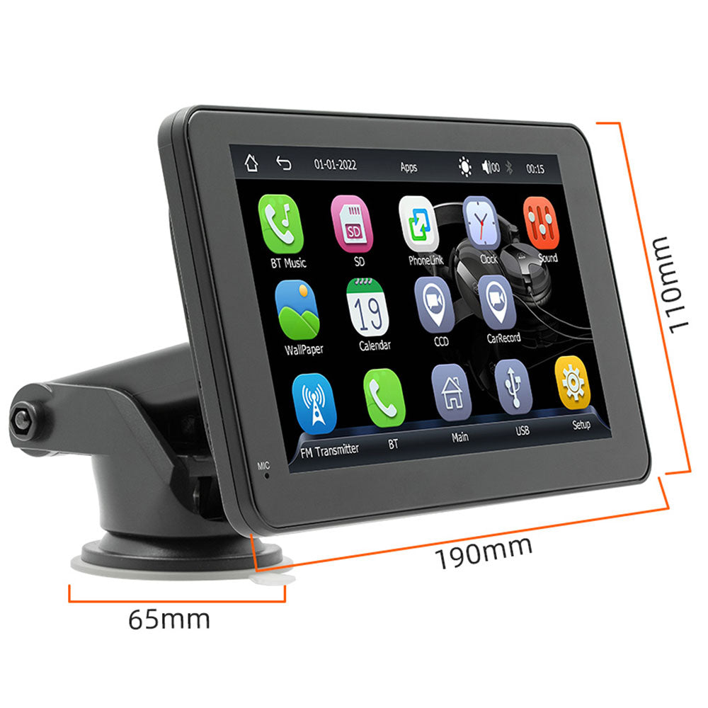 Преносим CarPlay / Android Auto дисплей No brand X5306L, 7", За автомобил - 13312