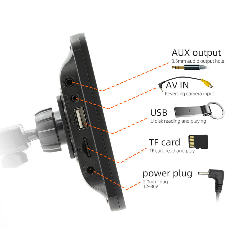 Преносим CarPlay / Android Auto дисплей No brand X5306L, 7", За автомобил - 13312