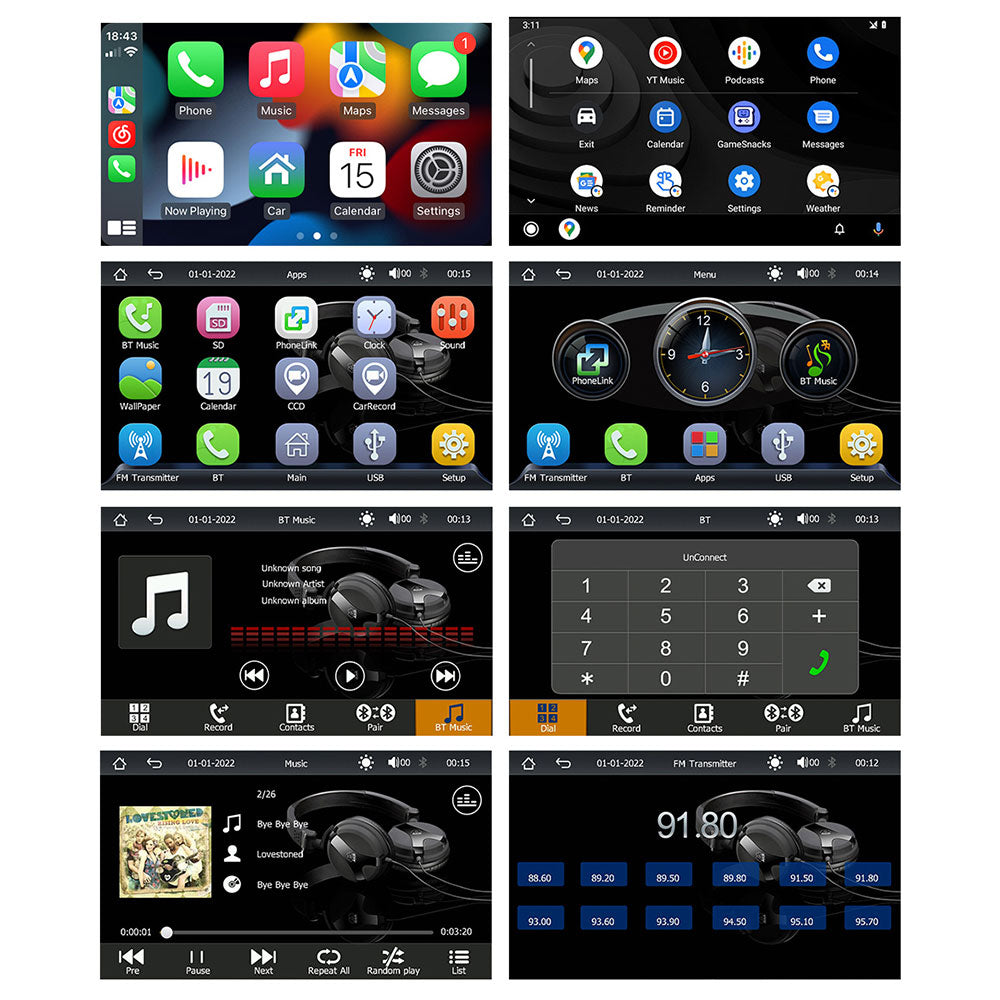 Преносим CarPlay / Android Auto дисплей No brand X5306L, 7", За автомобил - 13312