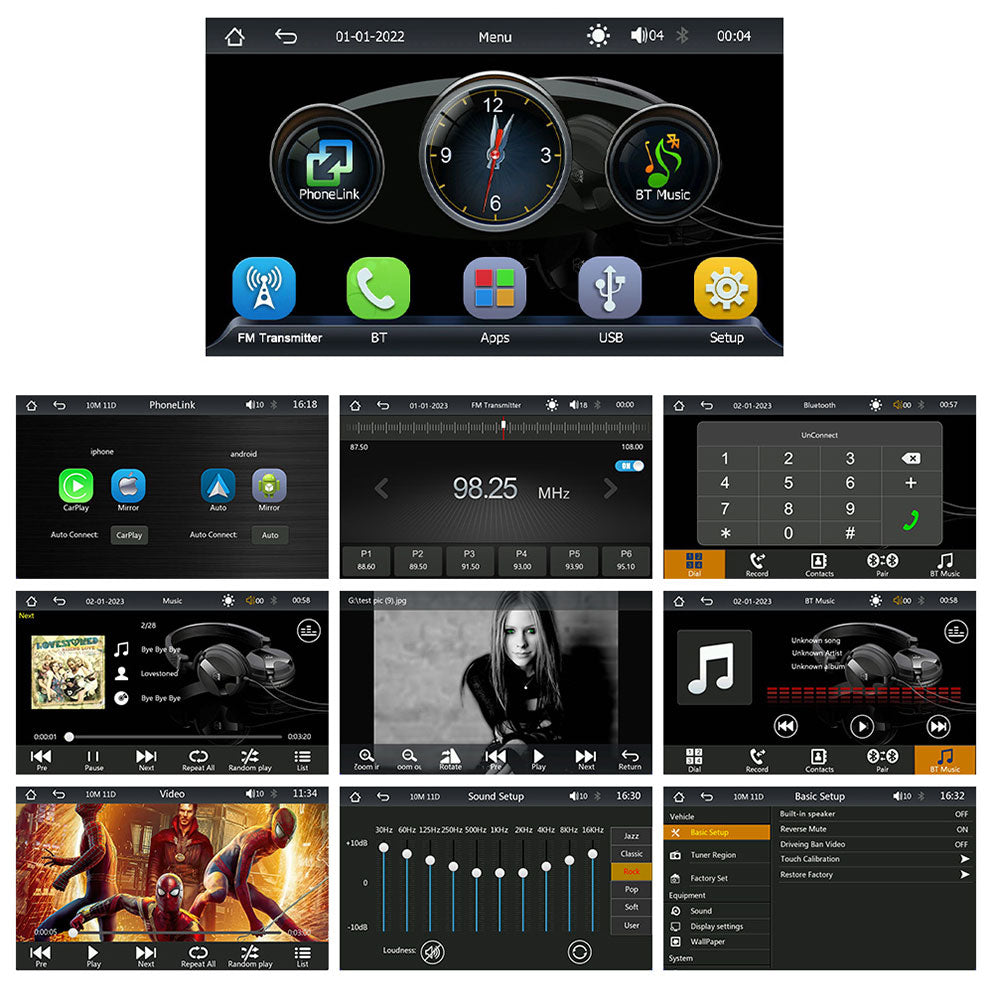 Преносим CarPlay / Android Auto дисплей No brand X5308, 9", За автомобил - 13316