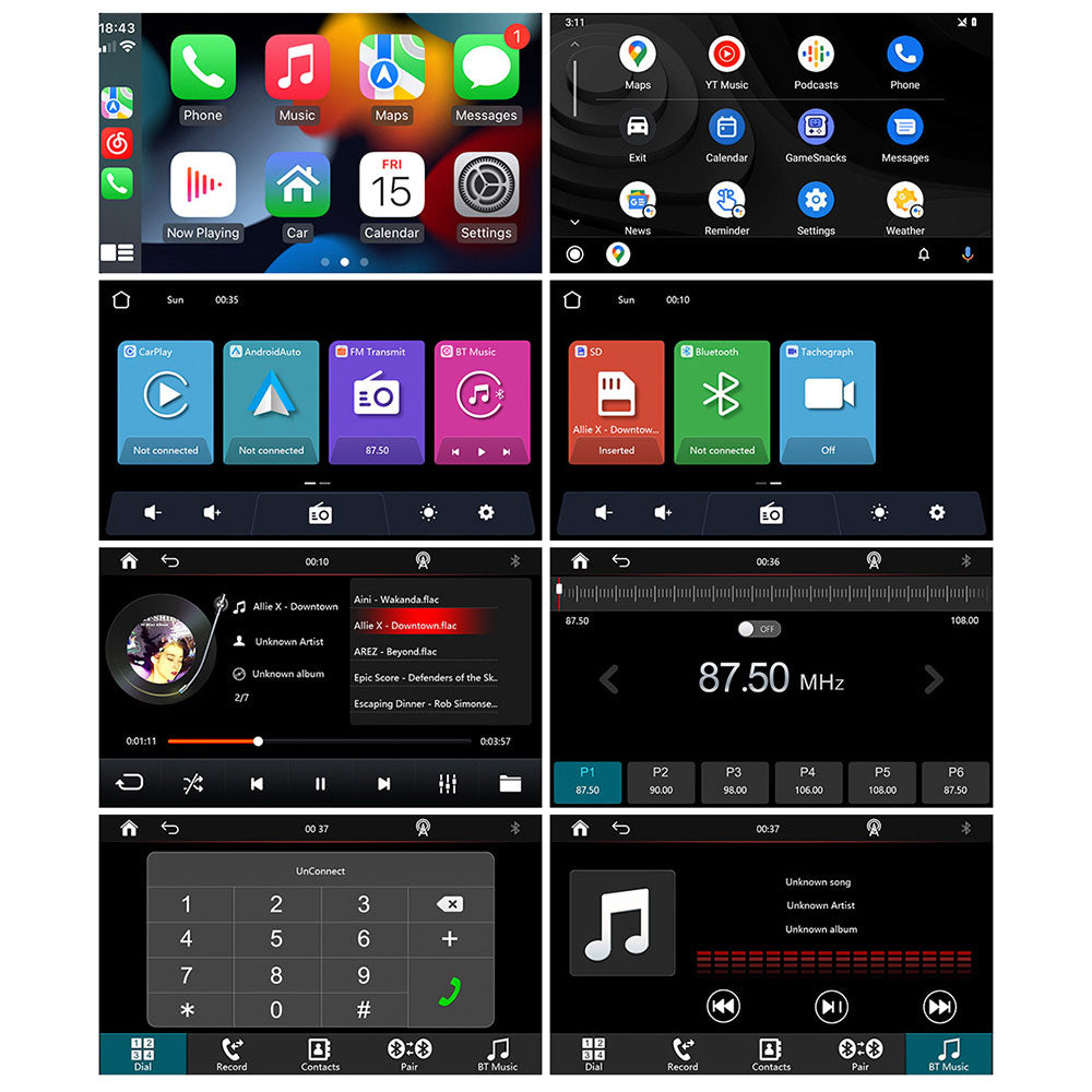 Преносим CarPlay / Android Auto дисплей No brand, X5590R, 9", За автомобил - 13321