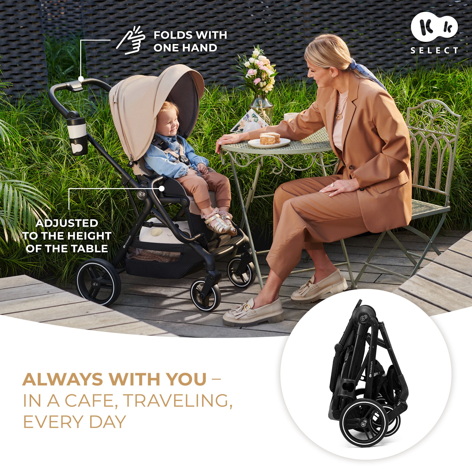Kinderkraft YOXI бебешка количка 3в1 PURE BLACK - снимка 12