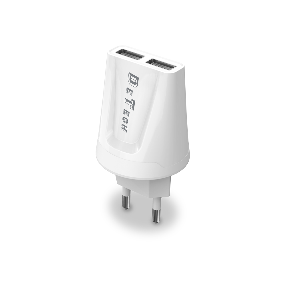 Мрежово зарядно устройство, DeTech, DE-01i, 5V/2.1A, 220V,1 x USB, С Lightning кабел, 1.0m, Бял - 14120
